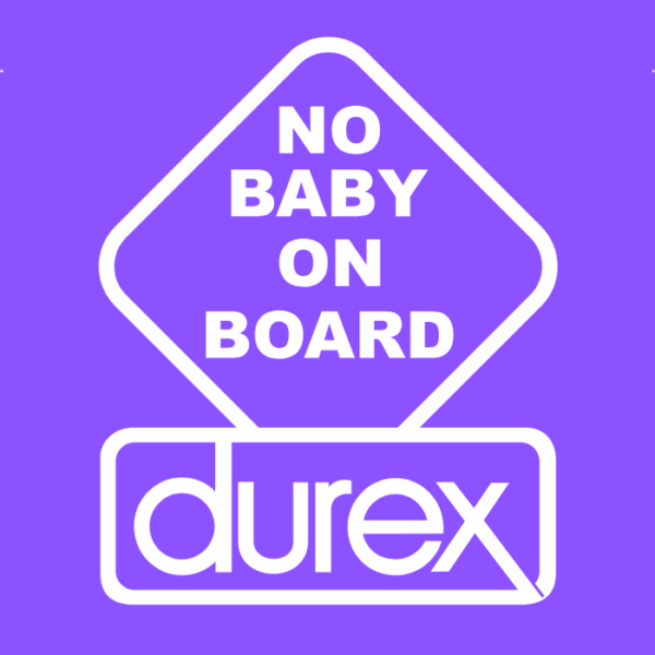 Sticker "Durex" NO BABY ON BOARD