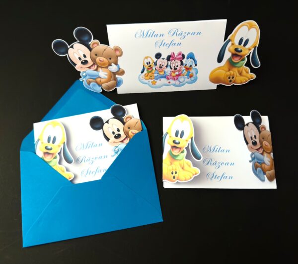 Invitație Disney botez în plic C6 - imagine 4