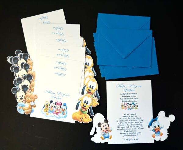 Invitație Disney botez în plic C6 - imagine 3