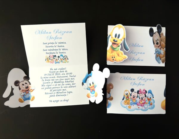 Invitație Disney botez în plic C6