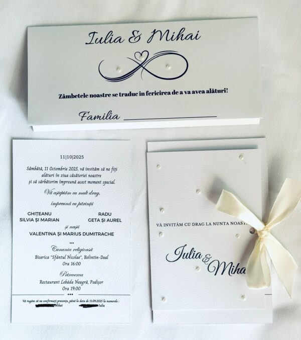 Invitație elegantă cu perle - imagine 2