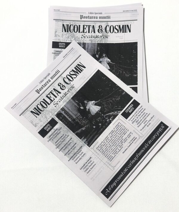 "Gazeta Evenimentului" – Invitație Unică Tip Ziar - imagine 12