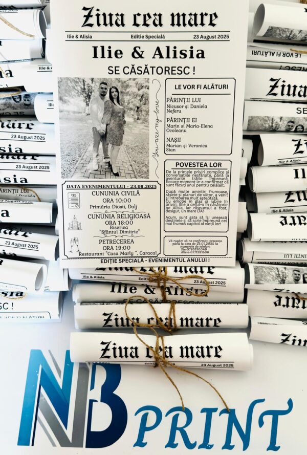"Gazeta Evenimentului" – Invitație Unică Tip Ziar - imagine 2