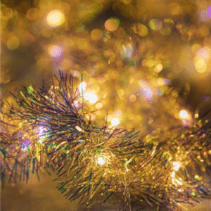 Instalatie de Lumini cu 20 Becuri LED cu Baterii Ghirlanda cu Tinsel 1.72m - Alb Cald