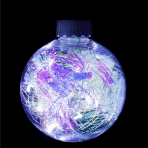 Glob de Crăciun Transparent cu LED și Tinsel Irizat Ø9cm