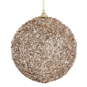 Glob de Craciun cu Beteala Bej Sampanie Ø12cm