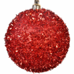 Set Globuri de Craciun Rosii Tinsel Ø8cm – 6buc