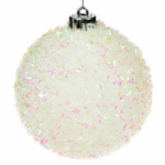 Set Globuri de Craciun Albe Tinsel Ø8cm – 6buc