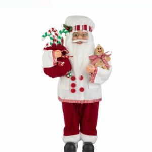 Figurina Decorativa Mos Craciun Cofetar 45cm