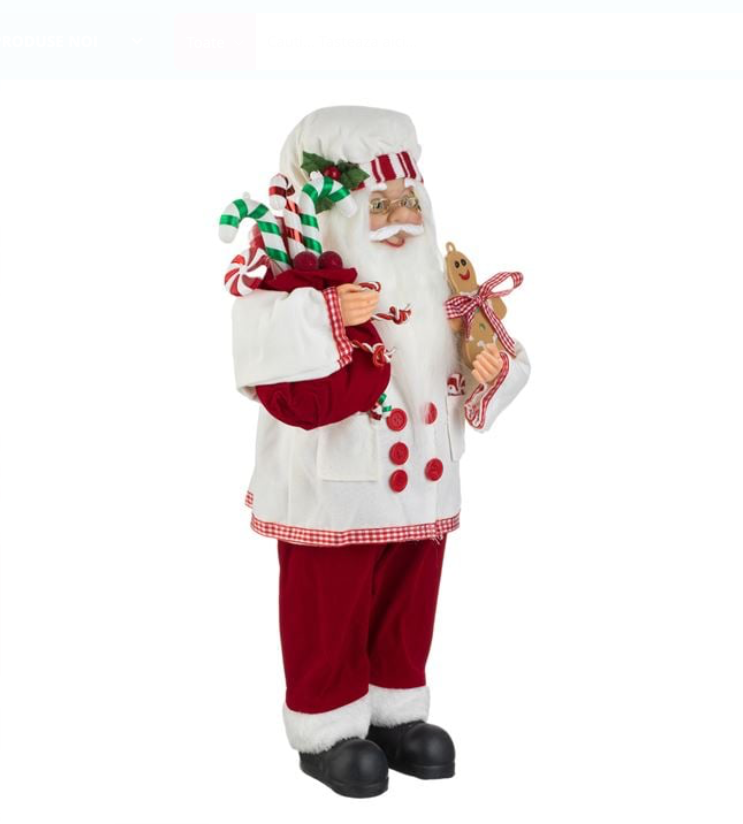 Figurina Decorativa Mos Craciun Cofetar 45cm - imagine 5