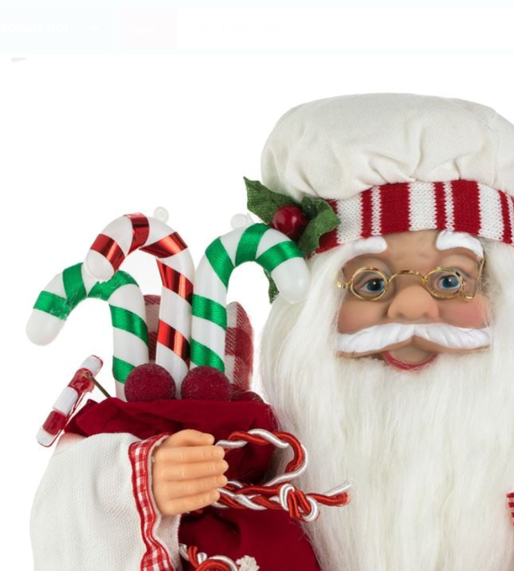 Figurina Decorativa Mos Craciun Cofetar 45cm - imagine 3