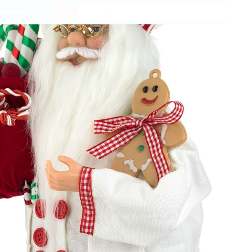 Figurina Decorativa Mos Craciun Cofetar 45cm - imagine 2