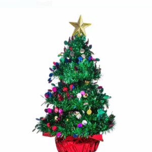 Brad Decorativ de Craciun Verde Tinsel 35cm