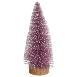 Brad Decorativ de Craciun Roz Nins cu Glitter 19cm