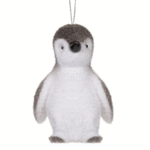 Ornament Brad de Craciun din Spuma Pinguin Gri 8cm