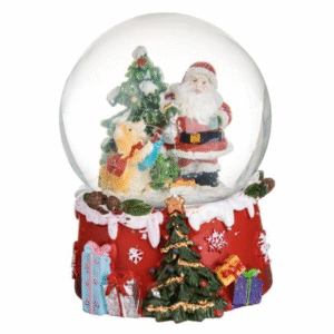 Glob de Zapada Decorativ Mos Craciun cu Brad Caine & Baza Rosie Ø6cm