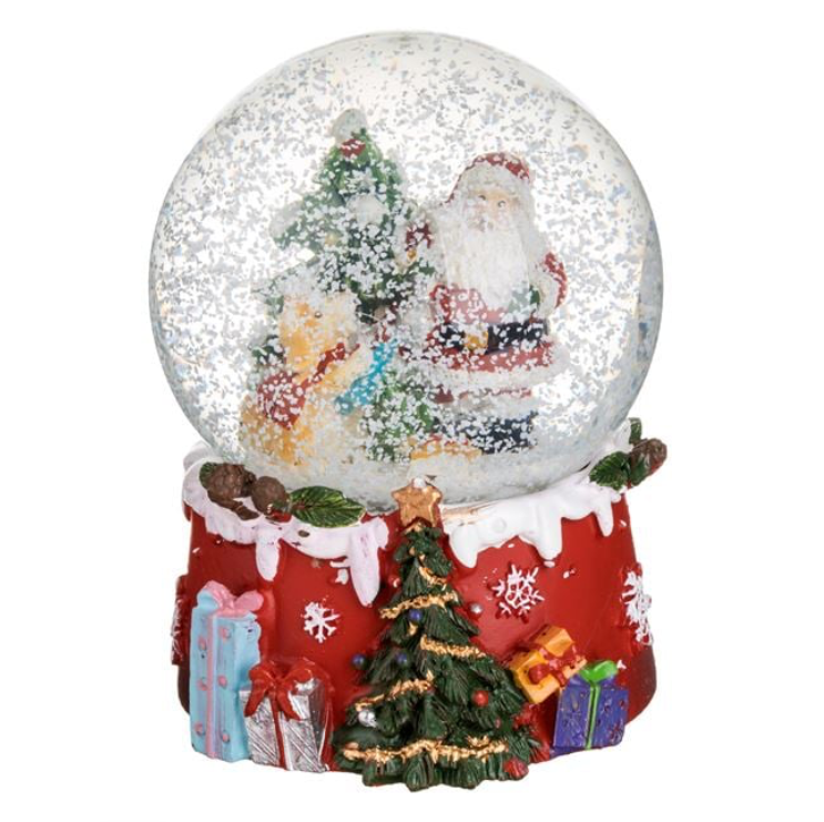 Glob de Zapada Decorativ Mos Craciun cu Brad Caine & Baza Rosie Ø6cm - imagine 2