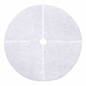 Covoras Fusta din Bumbac Alb pentru Brad de Craciun 90cm