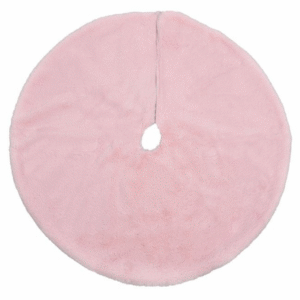 Covoras Fusta Brad de Craciun din Imitatie de Blana Alba 60cm