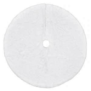 Covoras Fusta din Imitatie de Blana Alba pentru Brad de Craciun Ø90cm