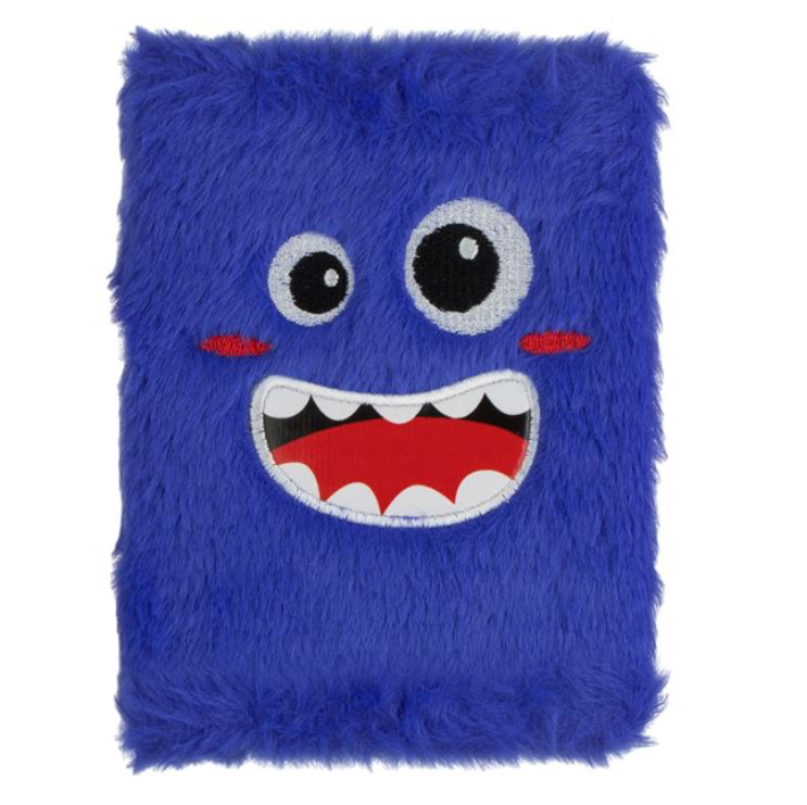 Carnetel Notite A6 Fancy Monstru cu Blana Artificiala Albastra - 80F