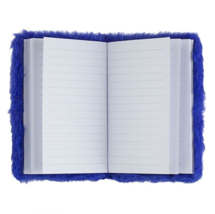 Carnetel Notite A6 Fancy Monstru cu Blana Artificiala Albastra - 80F - imagine 2