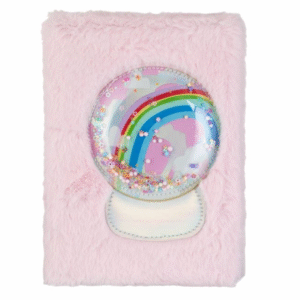 Carnetel Notite A5 Fancy cu Blana Artificiala Roz Glob Rainbow - 80F