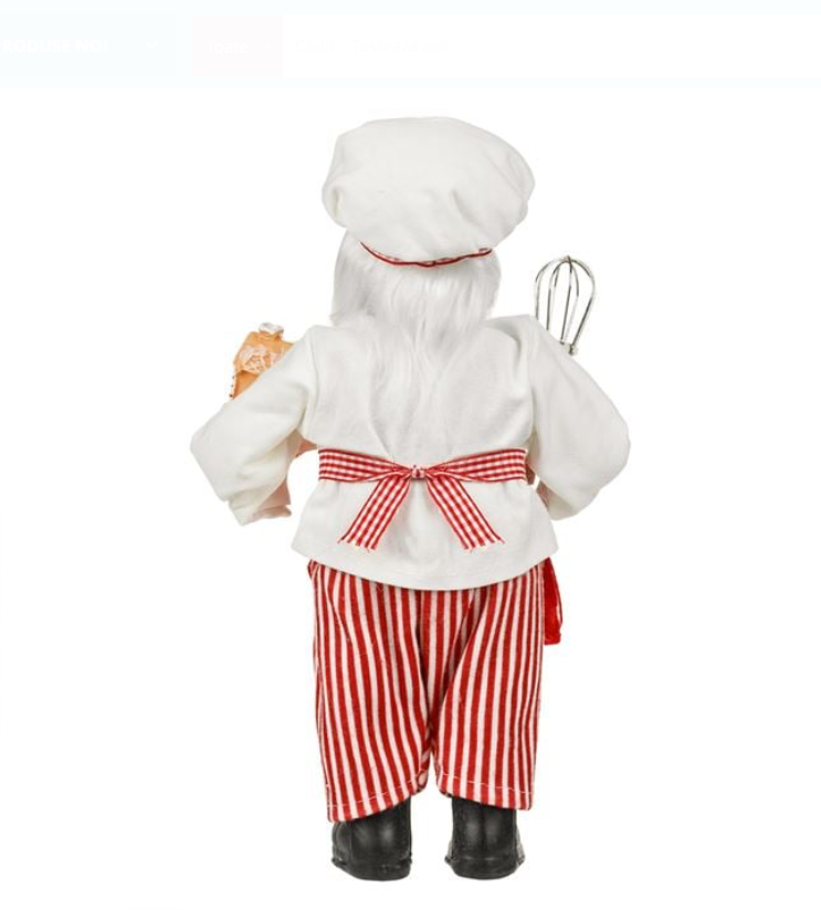 Figurina Decorativa Mos Craciun Cofetar 33cm - imagine 2