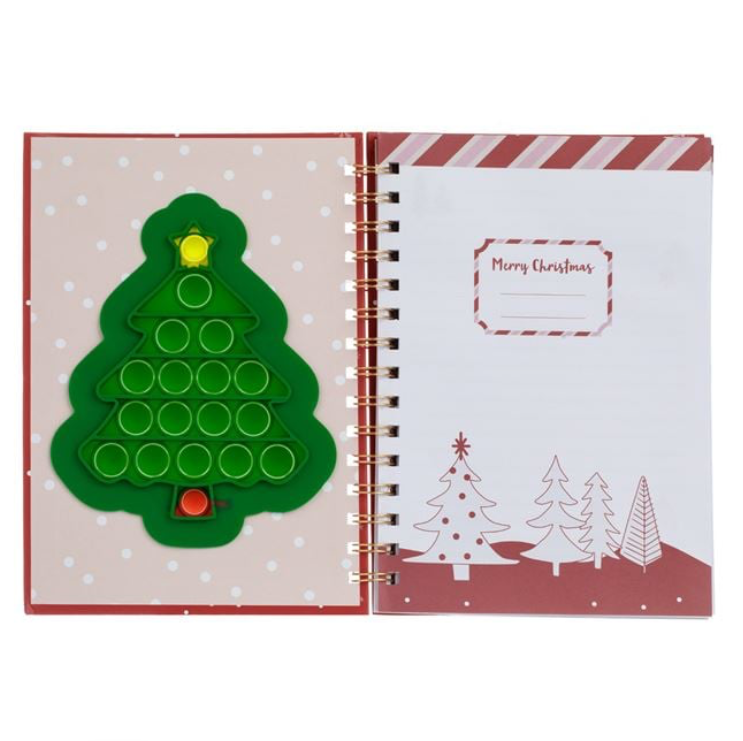 Carnetel Notite A5 Rosu Fulgi Albi Brad Pop It de Craciun - 80F - imagine 2