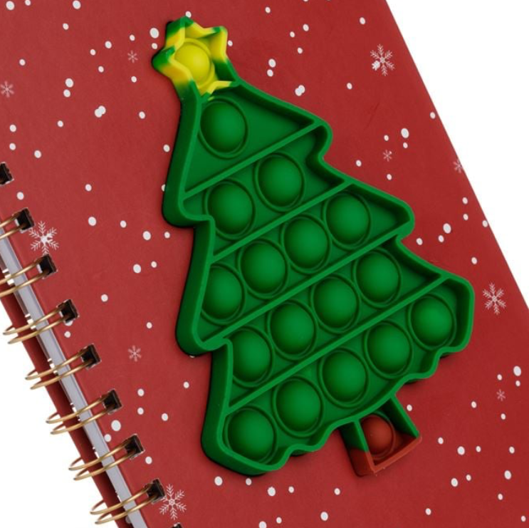 Carnetel Notite A5 Rosu Fulgi Albi Brad Pop It de Craciun - 80F - imagine 4