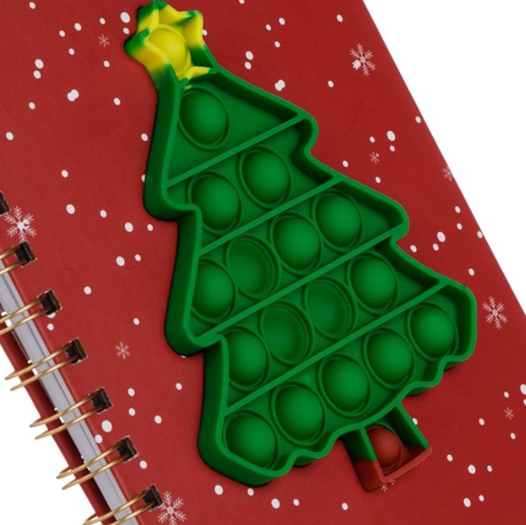 Carnetel Notite A5 Rosu Fulgi Albi Brad Pop It de Craciun - 80F - imagine 5