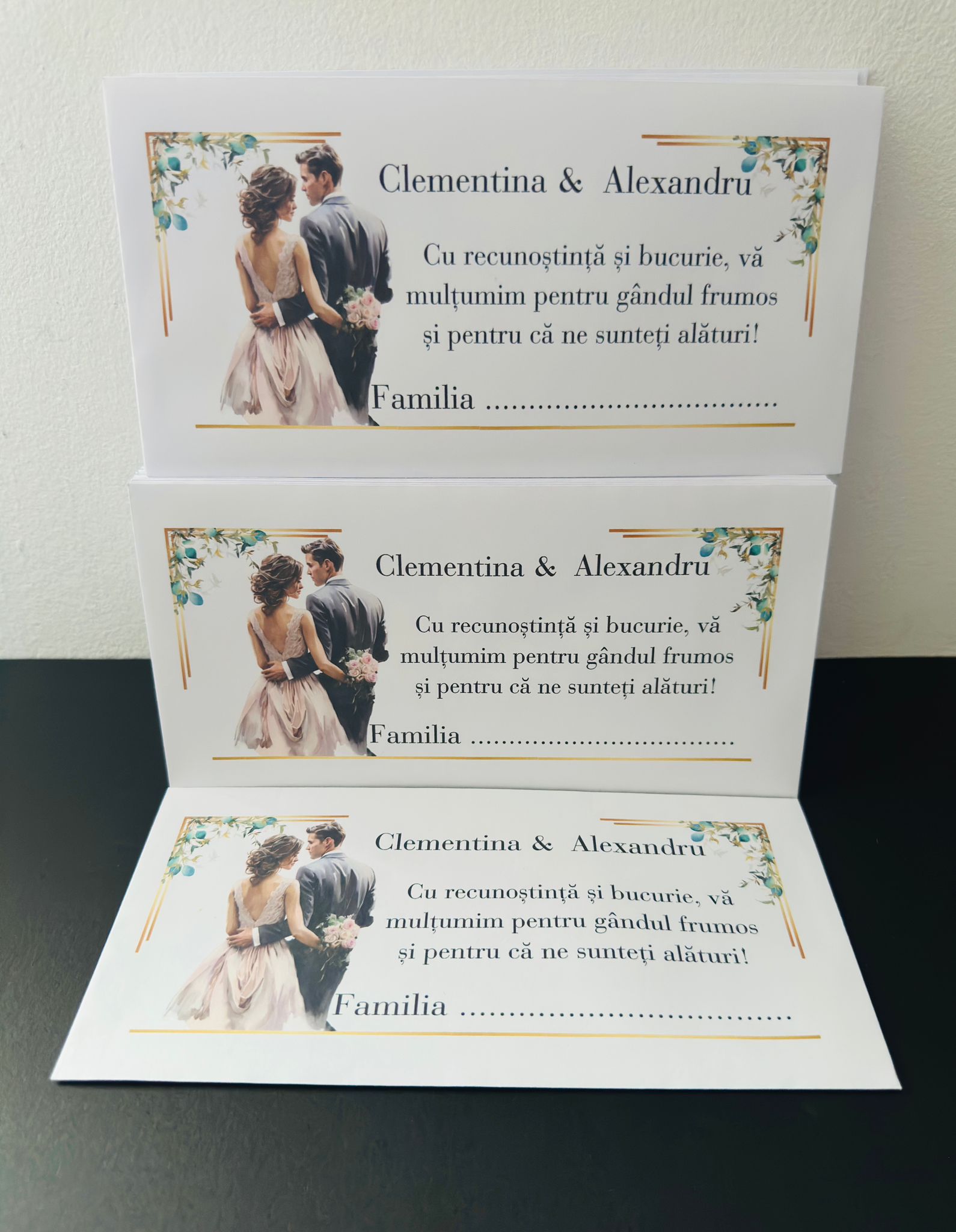 Plicuri DL personalizate pentru dar – nuntă / botez - imagine 2