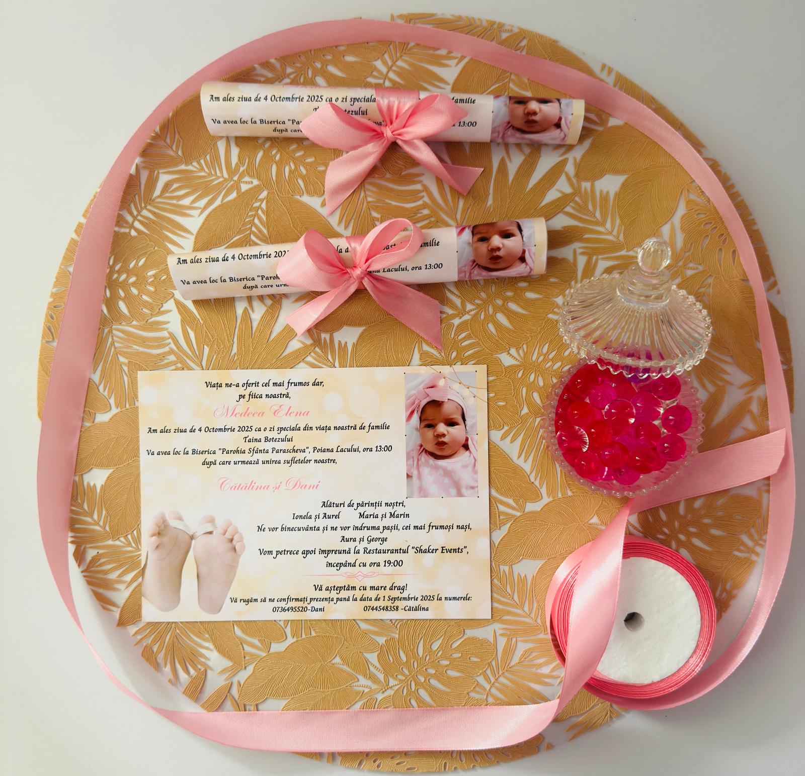 Invitație rulată – personalizabilă