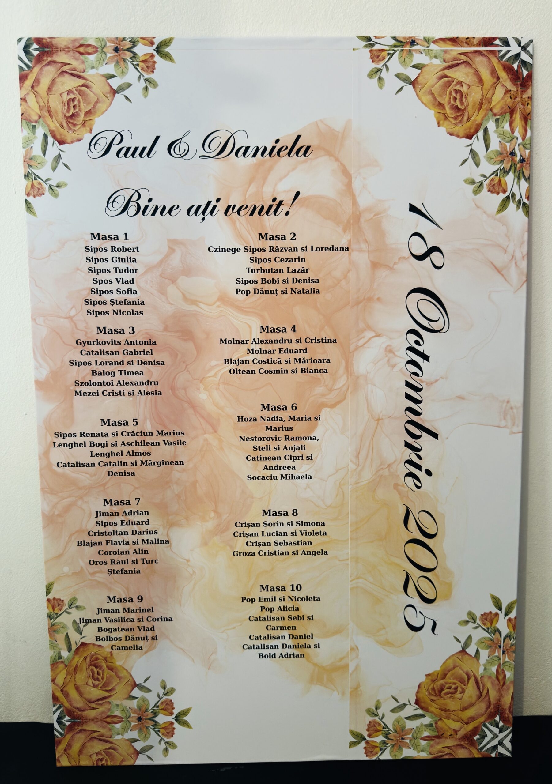 Panou aranjate invitații - personalizat