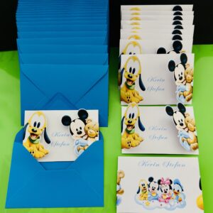 Invitație Disney botez în plic C6