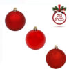 NBPRINT Set Globuri de Craciun Rosii Mat Stralucitoare Glitter 7cm - 30buc