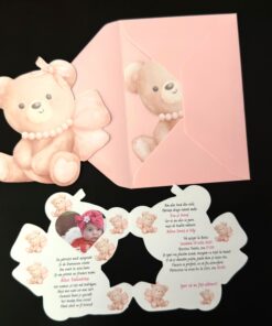 Invitație Tip Ursuleț pentru Botez – Plic C6