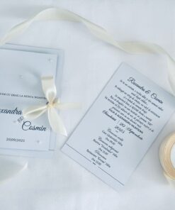 Invitație Elegantă cu Perle