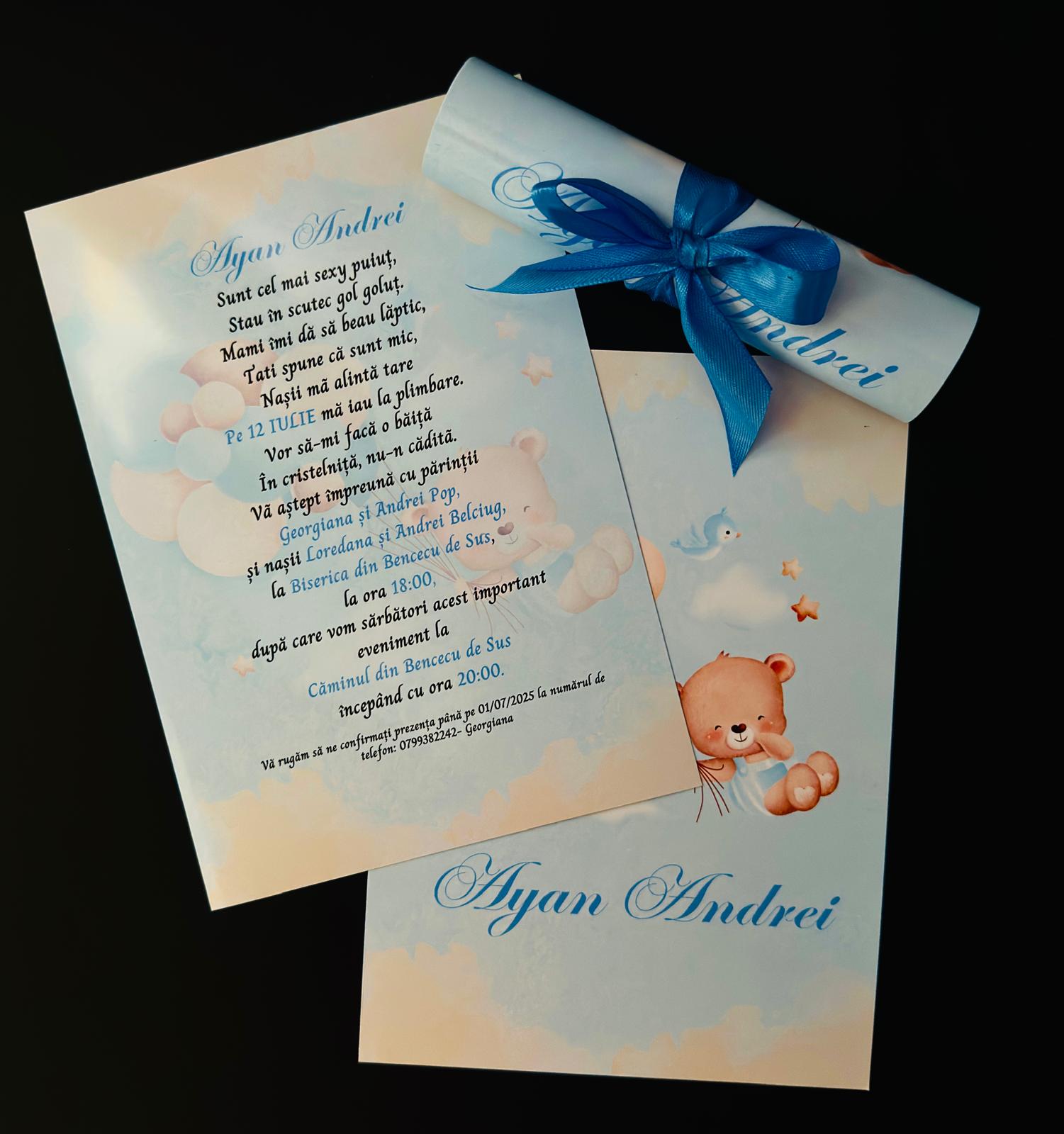 Invitație Rulată Personalizabilă - imagine 4