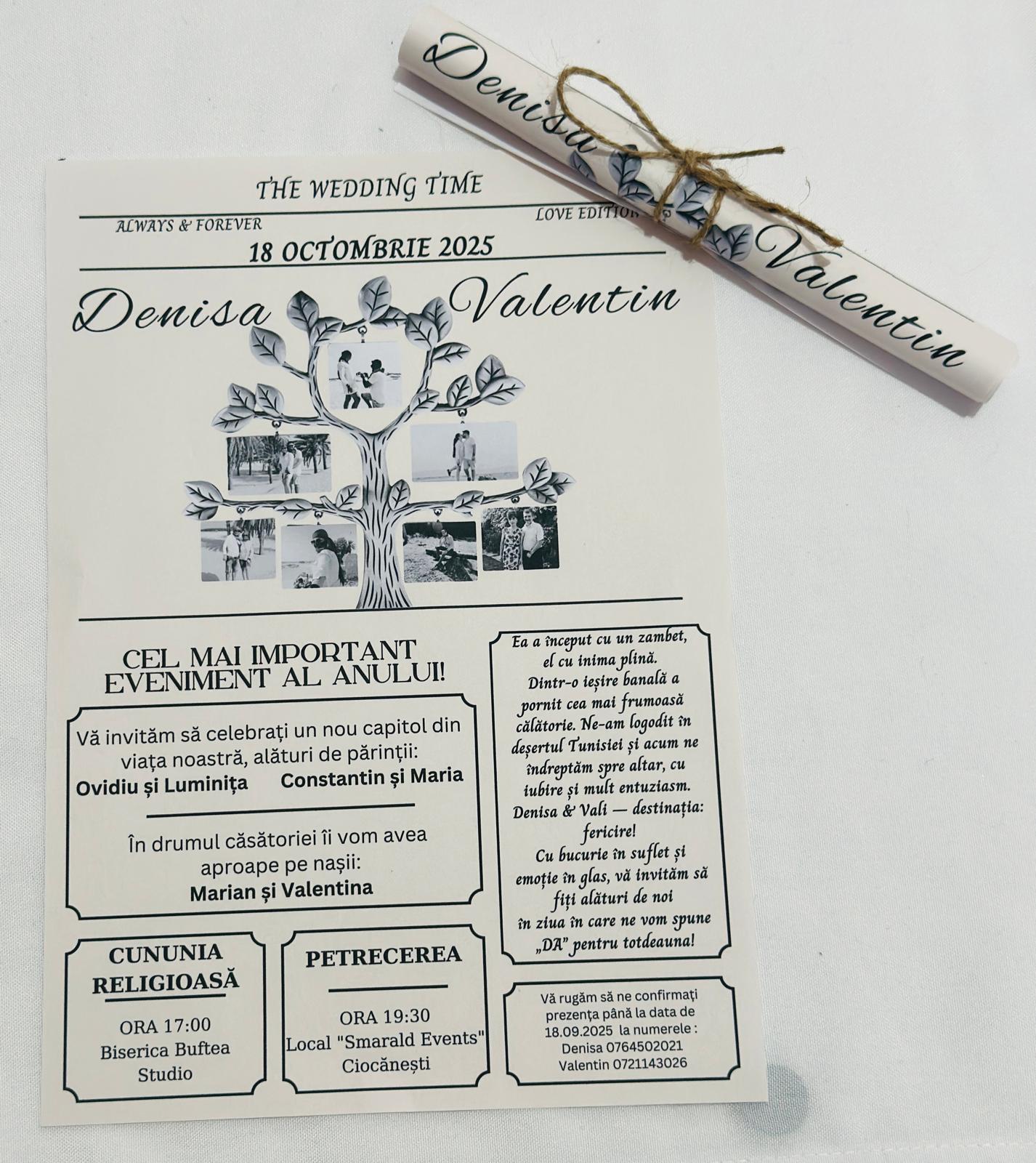 “Gazeta Evenimentului” – Invitație Unică Tip Ziar - imagine 4